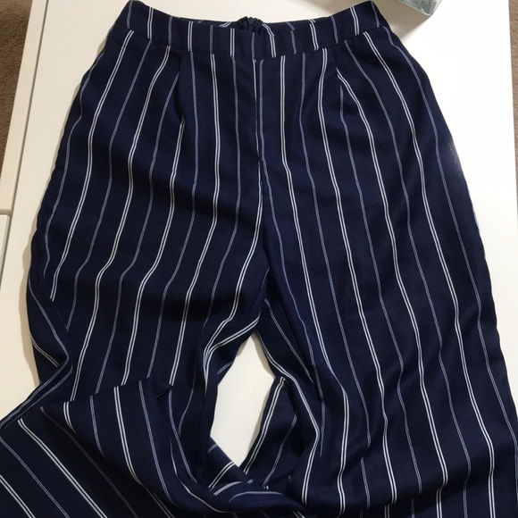 high waisted striped flare pants